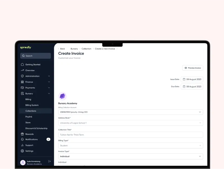 Create, publish and track invoices efficiently.